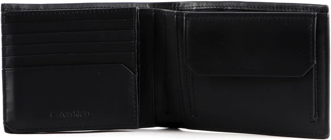 Calvin Klein Herren Geldbeutel Ck Trifold 10 CC Coin Klein, Schwarz (Ck Black), Einheitsgrösse