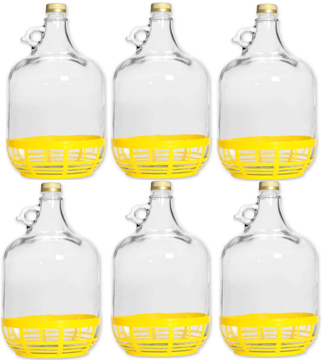 lilawelt24 6 STÜCK 5L GLASBALLON mit Kunststoffkorb Weinballon GÄRBALLON GLASFLASCHE