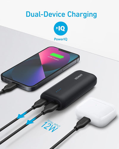 Anker 321 Powerbank (PowerCore 5K), 5200mAh externer Akku, Geeignet für iPhone Serien 12 und 13, Sam