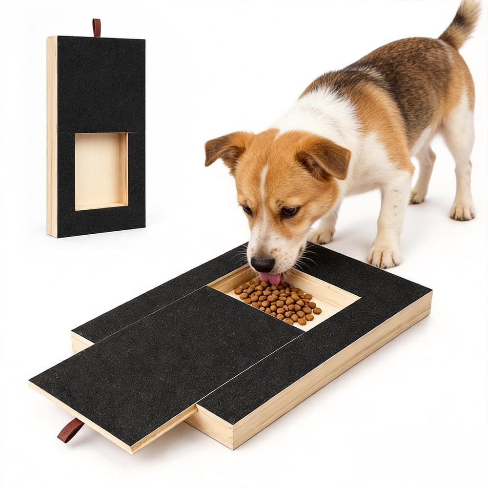 Kratzbrett für Hunde mit Leckerlibox 35x25x3cm, Stressfrei Kratzbrett für Hundekrallen, Hunde Kralle