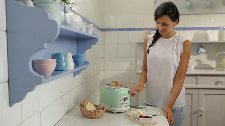 Ariete Vintage 155, 2-Scheiben-Toaster, Retro Toaster mit 6 Toaststufen, Automatischer Auswurf, Auft