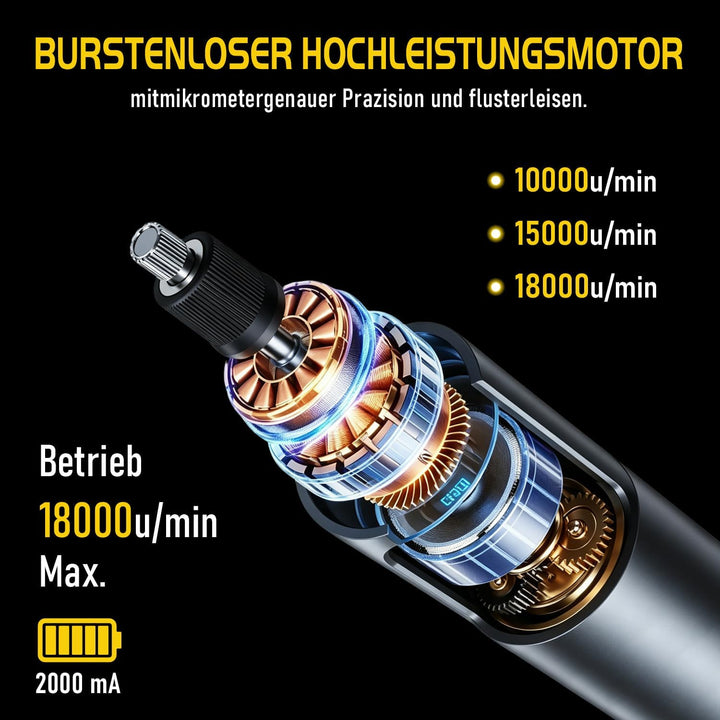 Gravierstift Akku mit Magnetbox, 5V Gravur Stift Kabellos 3 Gänge Mini Schleifer für Holz Glas Metal