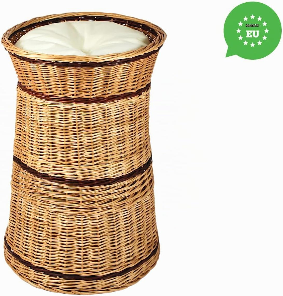 Katzenkorb zum Schlafen – Katzenhütte Indoor – Grösse: 50 cm rund – Katzenhöhle aus Weide – Dreistuf
