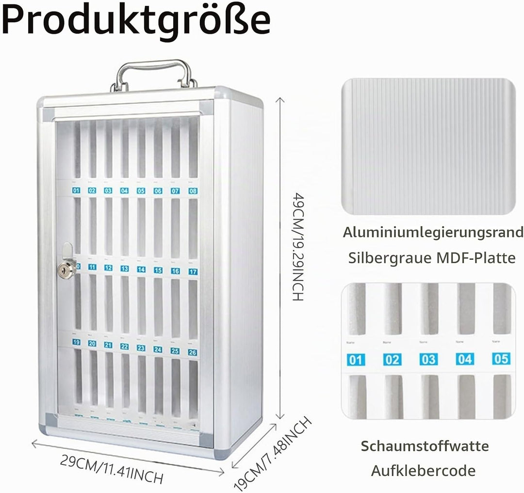 LVRUIEDS Handyaufbewahrung, Persönliche Aufbewahrungsbox Mit 12/15/20/25/30/40 Steckplätzen, Transpa