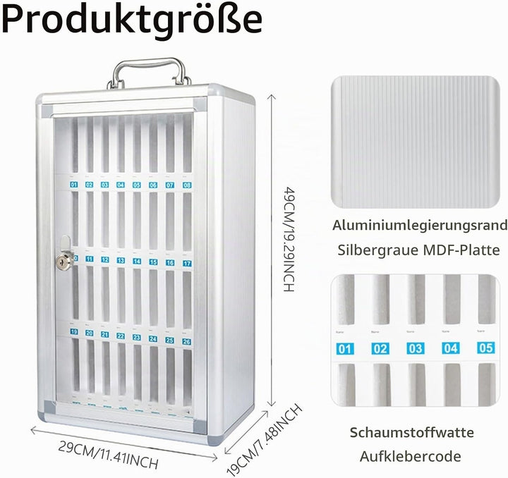 LVRUIEDS Handyaufbewahrung, Persönliche Aufbewahrungsbox Mit 12/15/20/25/30/40 Steckplätzen, Transpa