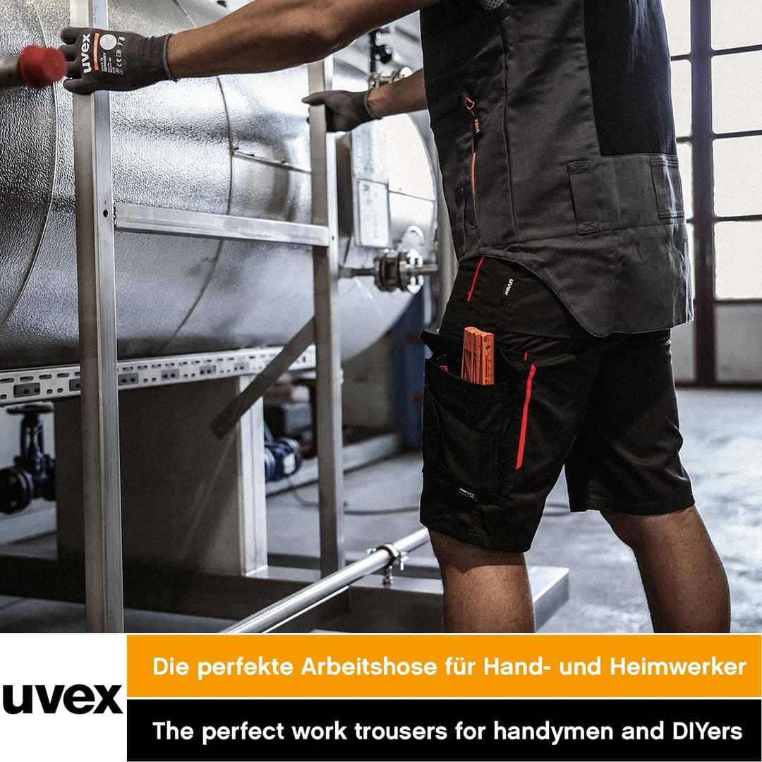 Uvex Tune-Up Herren-Arbeitshose kurz - leichte, robuste Männer-Arbeitshosen für den Sommer - 35% Bau