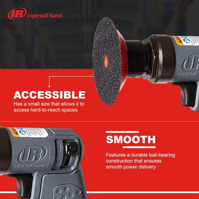 Ingersoll Rand Mini Schwingschleifer Set 3128KA, Druckluft Exzenterschleifer besonders klein und kom