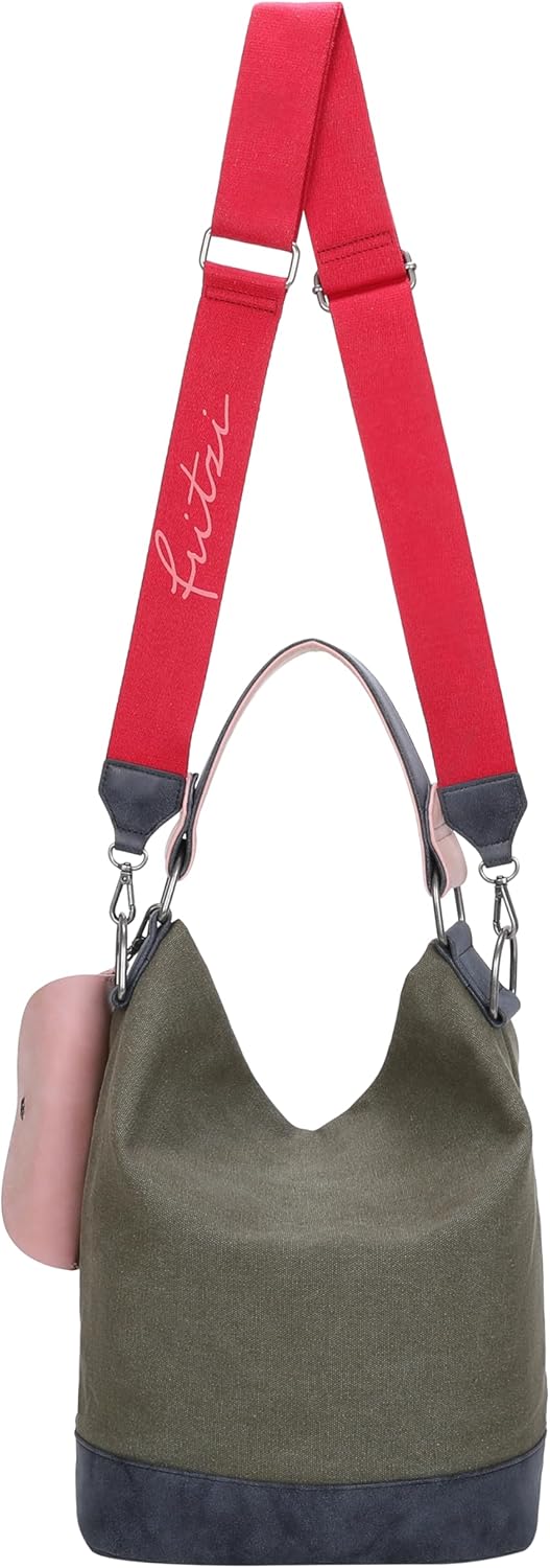 Fritzi aus Preussen Damen Izzy07 Canvas Hobo-Tasche Olive, Olive