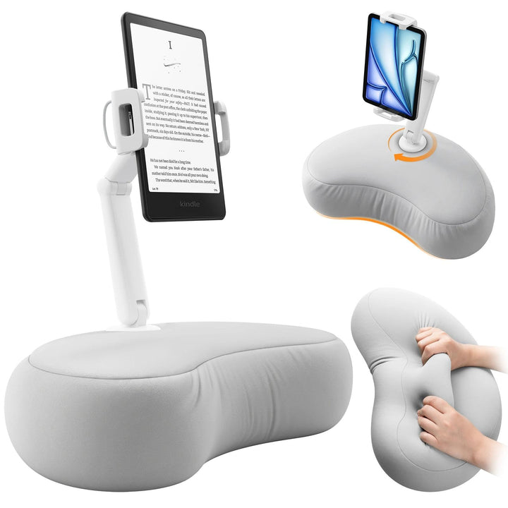 SAIJI Tablet Kissen Halter, 360° Verstellbarer ipad Halterung Bett mit flexiblem doppelachsigem Arm,