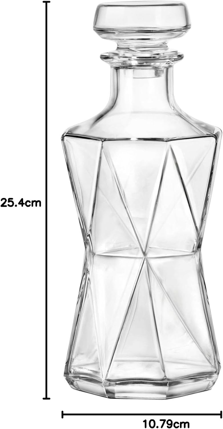 Bormioli Rocco Whiskey-Set Cassiopea (Dekanter mit 6 Gläsern, Geschenkset, Dekanterinhalt 1 Liter, G