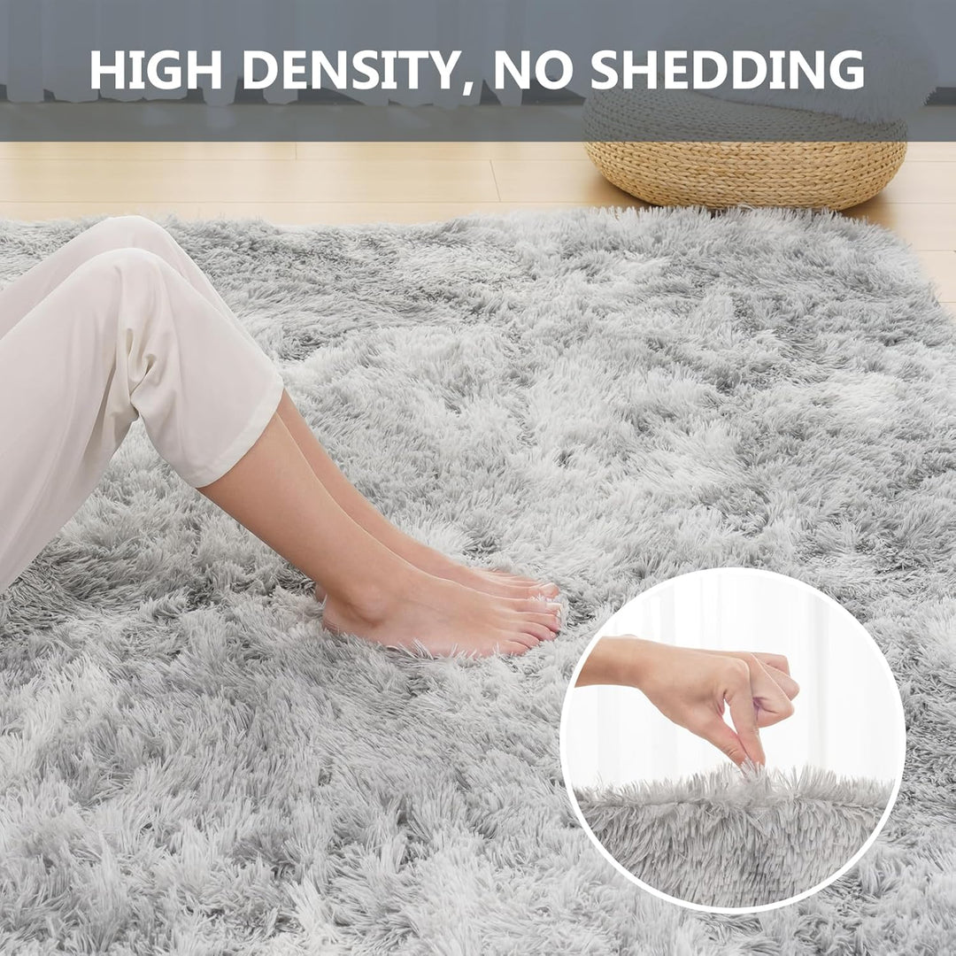 Vamcheer Hochflor Flauschiger Wohnzimmer Teppiche - Langflor Einfarbig Weich Schlafzimmer Waschbarer