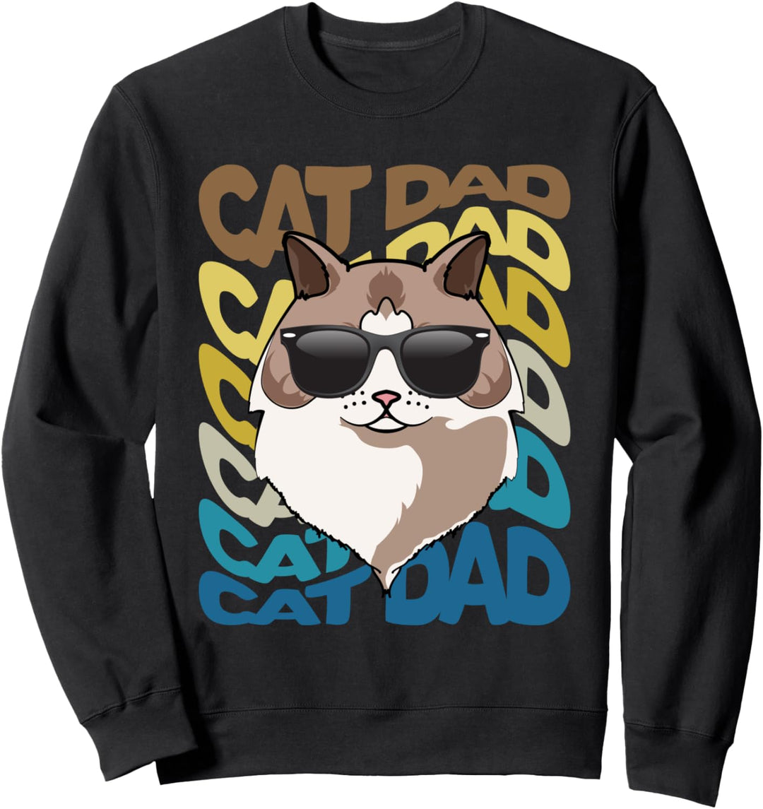 Retro Vintage Cool Ragdoll Katze Papa Kitty Dad Sweatshirt