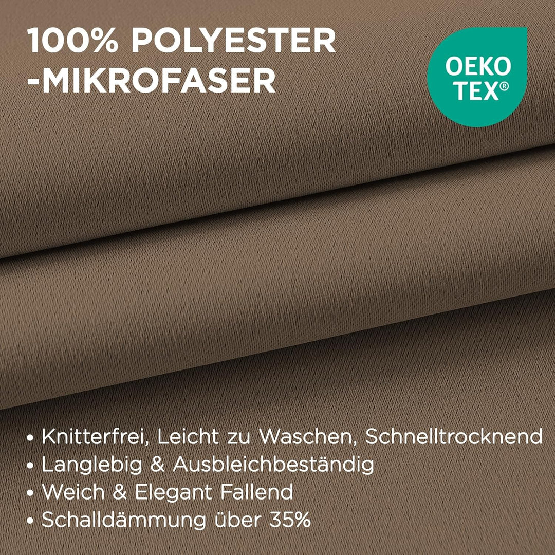 Joydeco Blickdichte Vorhänge mit Ösen Gardinen 2er Set, Verdunkelungsvorhang Thermovorhang Hitzeschu