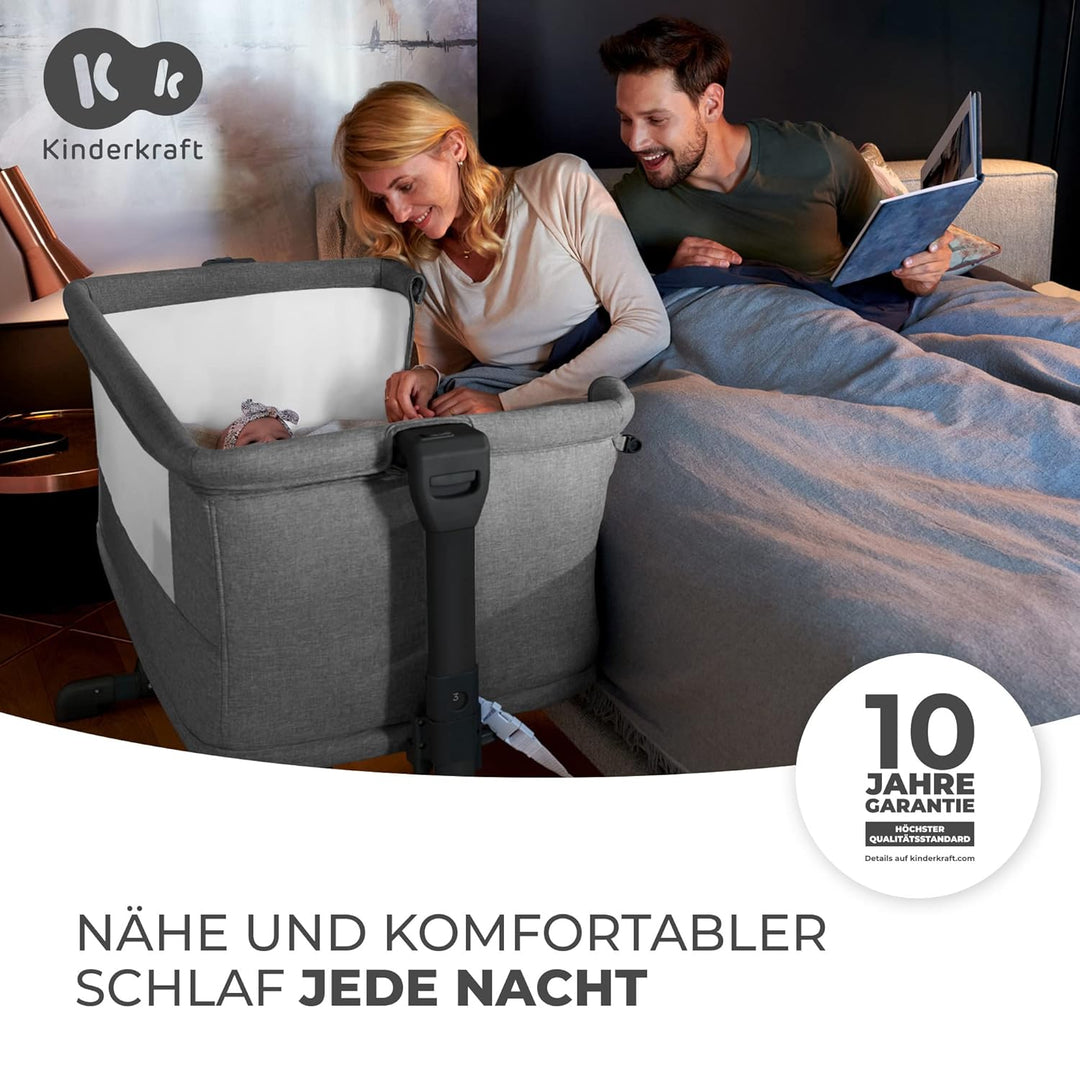 Kinderkraft NESTE GROW 3 in 1 Babybett, Beistellbett baby, Kinderbett ab Geburt für 2 Jahre, mit Mat
