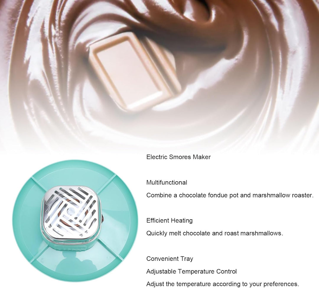 Indoor Electric Smores Maker, einstellbare Temperatur Tabletop Schokoladen -Marshmallow -Röster mit