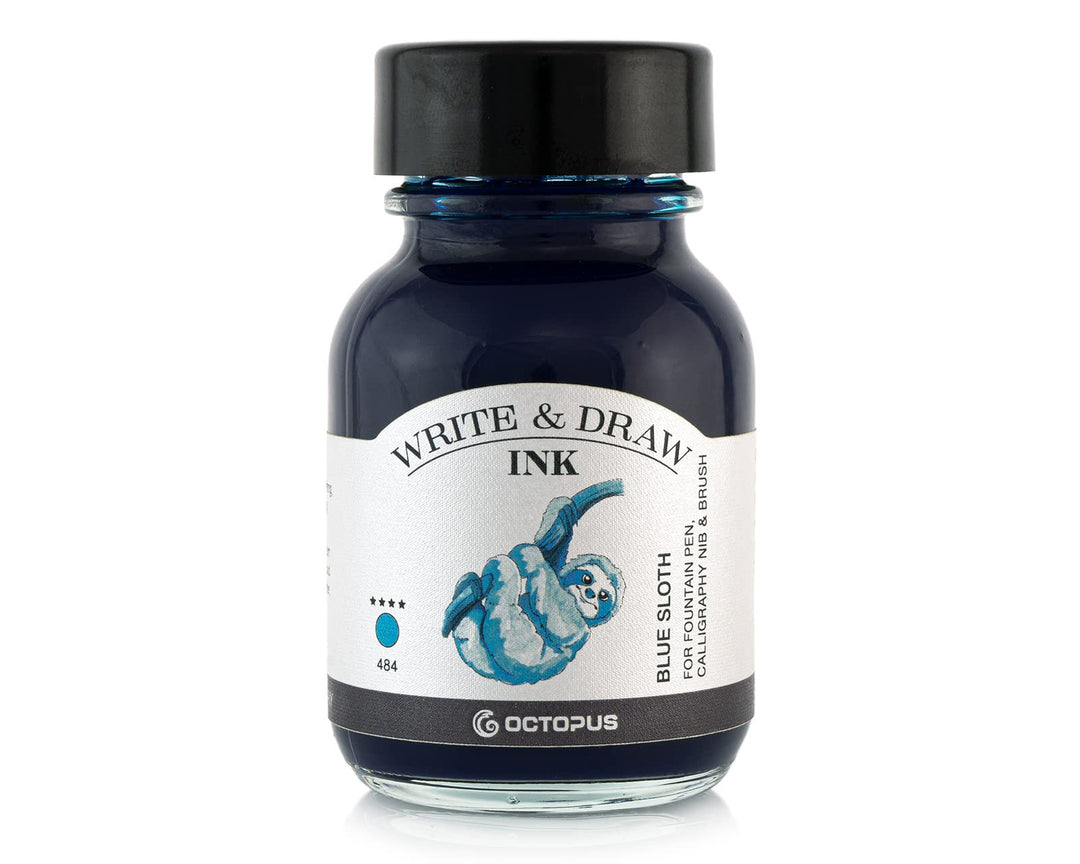 Octopus Write and Draw Ink 484 Blue Sloth, wasserfeste Tinte zum Schreiben und Zeichnen, Kalligraphi