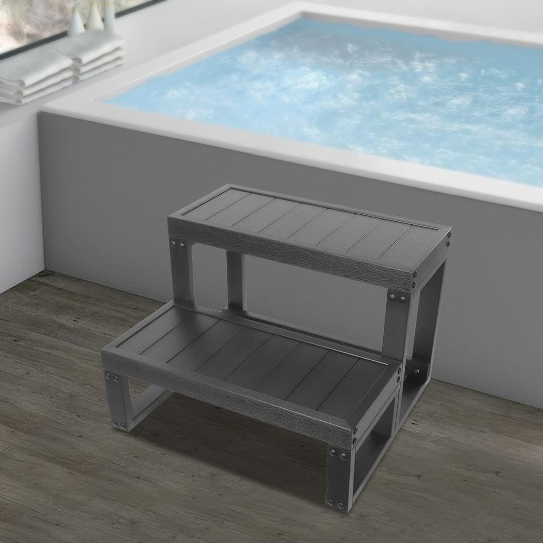 Tritthocker für Whirlpool, multifunktionaler Tritthocker mit 2 Stufen, für Whirlpool, als Stufe für