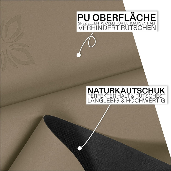 SoGRIP™ Yogamatte rutschfest – PU Yoga Matte mit starkem Grip &amp; Naturkautschuk – Gymnastikmatte, Pil