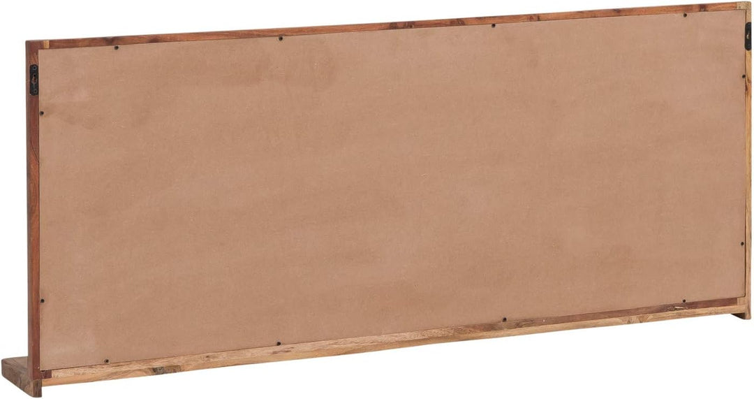 Woodkings Sydney Bad Spiegel I 135x60 cm mit Kleiner Ablage I massiv Holz Rahmen Akazie hell I gross