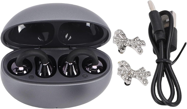 Cuifati Ohrclips im Schmuck-Design, Bequeme offene Clip-Kopfhörer, kabellose Bluetooth 5.4 Ohrklemme