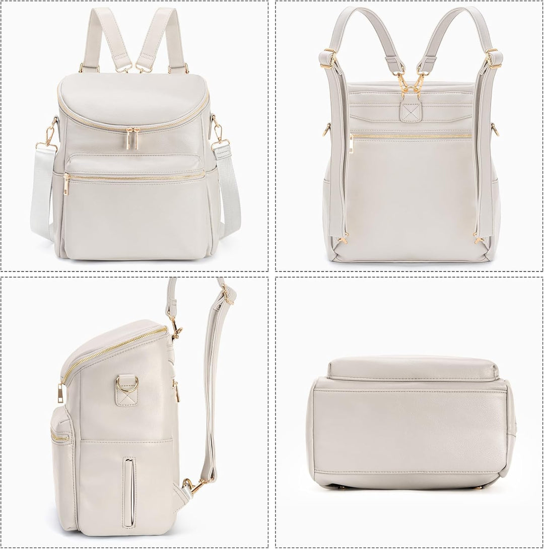 Minsong Diaper Bag Backpack, Fashion Leather Mommy Backpacks, Travel Baby Diaper Bags with in Bag Or