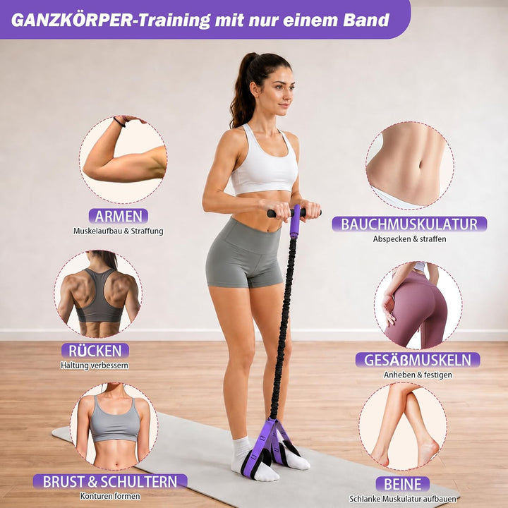 Widerstandsbänder mit Griff, Verbessertes multifunktionales Resistance Bands Frauen für Home Gym Vio