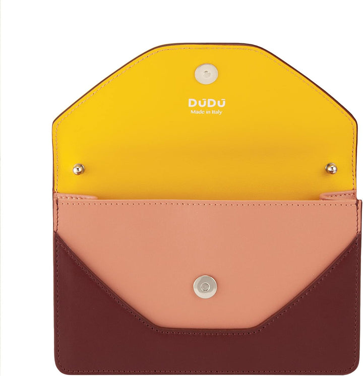 DUDU Kleine Damen-Umhängetasche Made in Italy aus echtem Leder, umwandelbar in Gürteltasche, Mini-Um