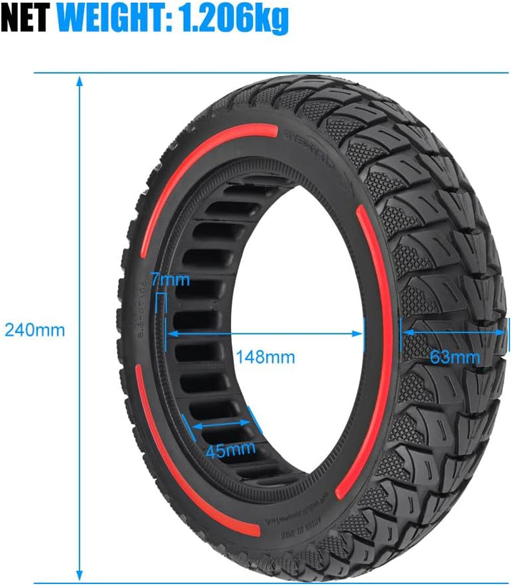 60/70-6,5 Vollgummireifen 10 Zoll Solide Reifen für Xiaomi 5/5 Pro/5 Max,für Ninebot Max G30/Max G30