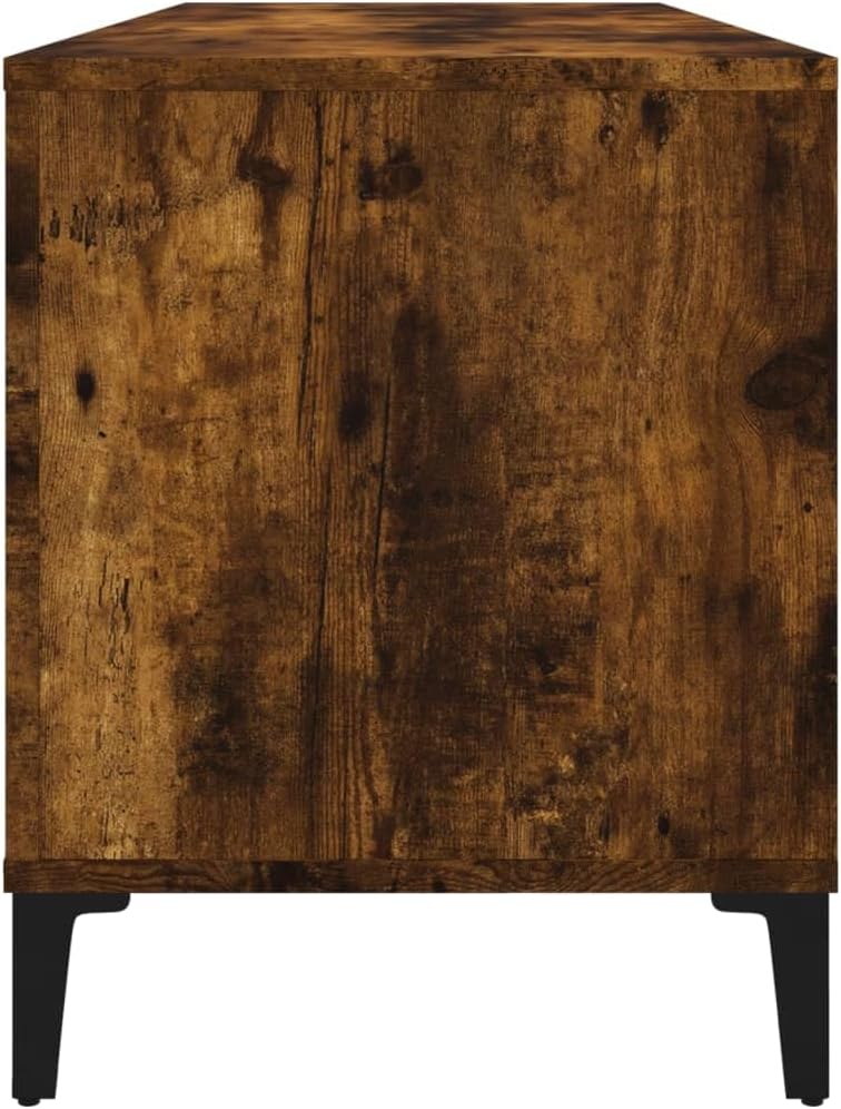 Plattenschrank SchallplattenstäNder Schallplatten Regal Schallplatten Schrank Räuchereiche 100x38x48