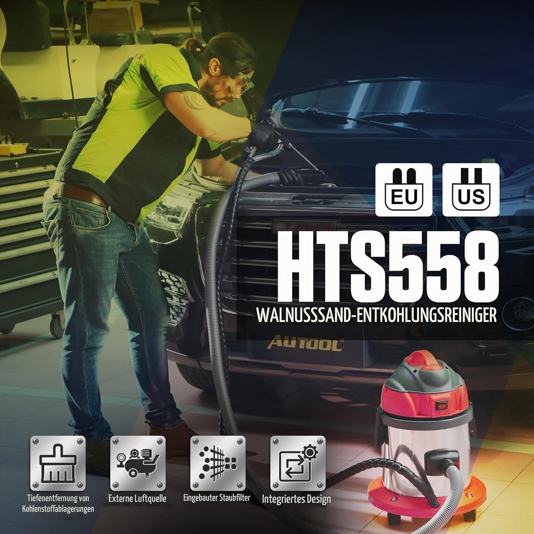 Walnuss-Blaster,Reinigungswerkzeug für Motoreinlassrohrventile,Motorkohlenstoffentferner, HTS558 Wal