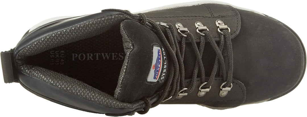 Portwest Steelite halbhoher Stiefel SB HRO, Grösse: 45, Farbe: Schwarz, FW31BKR45 45 EU Schwarz, 45
