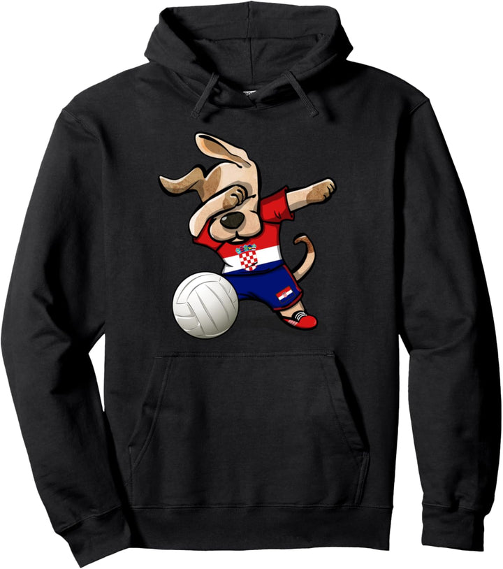 Tupfender Hund Kroatien Volleyball - Kroatische Flagge Sport Pullover Hoodie