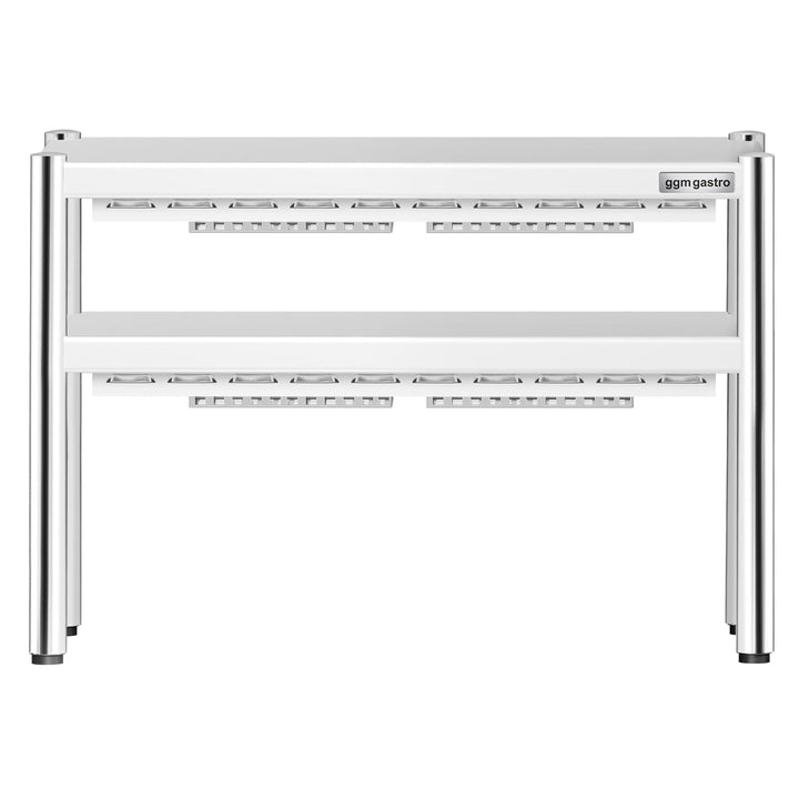 GGM Gastro Wärmebrücke 800x370mm mit 2 Etagen und 1400W | hocheffiziente Infrarottechnik, platzspare