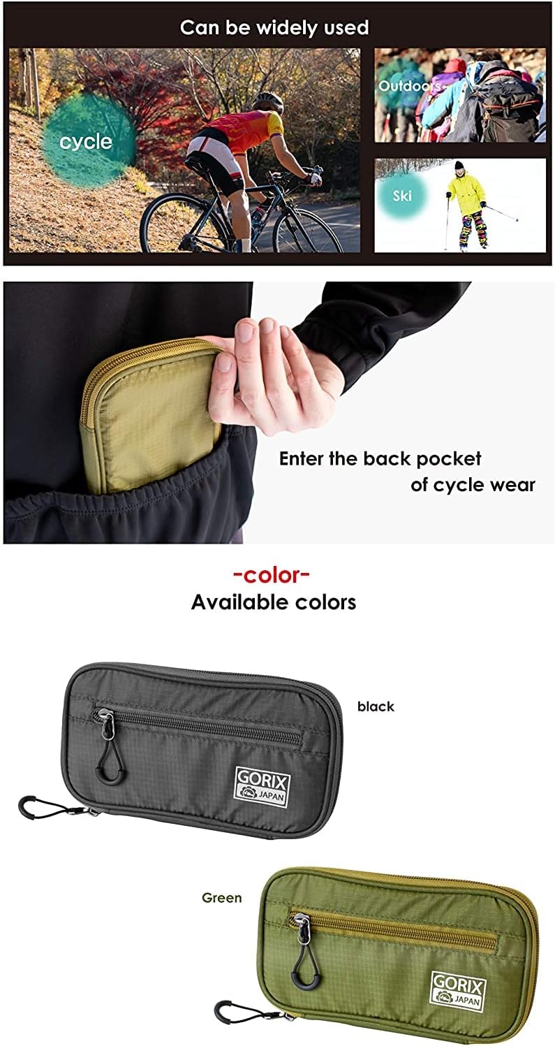 GORIX Cycle Wallet Pouch Bag wasserdichte Handytasche Rennrad MTB Fahrrad (BKPO) (schwarz)