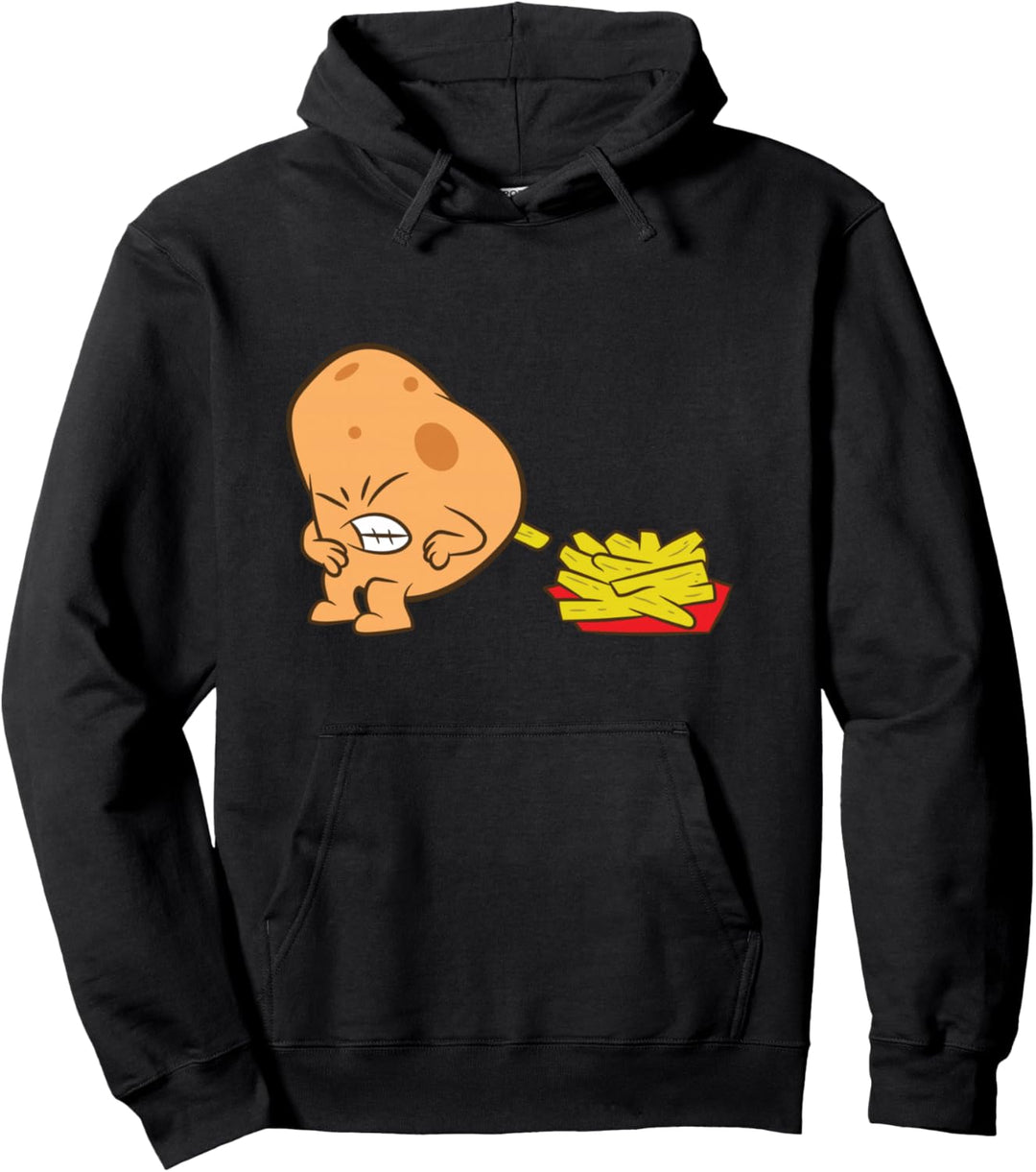 Lustige Kartoffel und Pommes Frites Pullover Hoodie