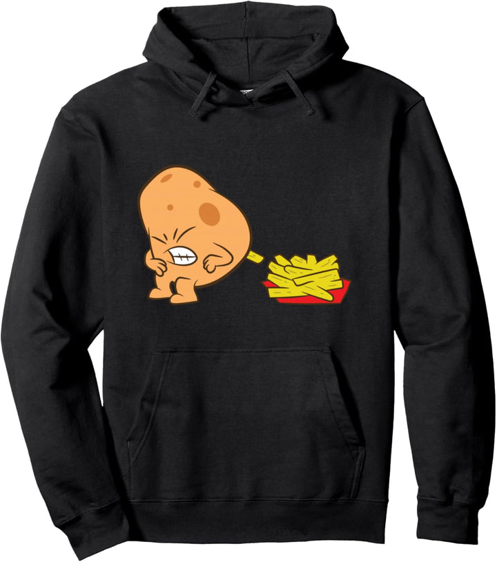 Lustige Kartoffel und Pommes Frites Pullover Hoodie