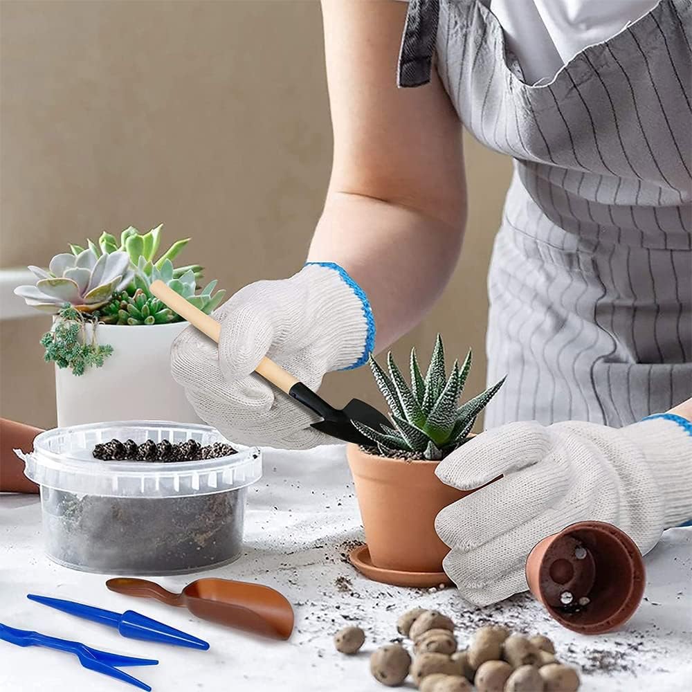 Amasawa 14 Stück Mini Garten Handwerkzeuge Set, Sukkulente Handwerkzeuge Set, Pflanz Handwerkzeuge S