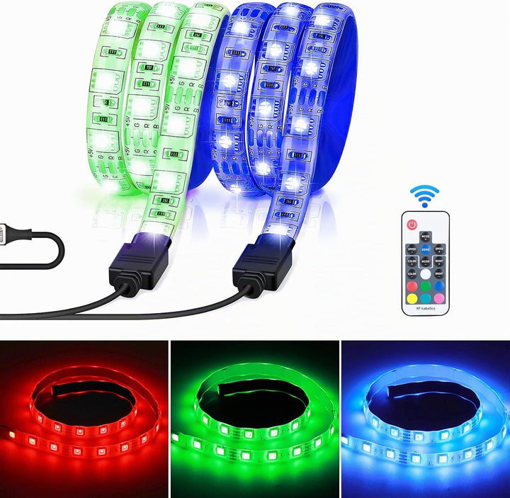 Elektroroller-Lichtstreifen M365, 30 LEDs, 50 cm, RGB-Lichtstreifen mit Fernbedienung, Skateboard-De