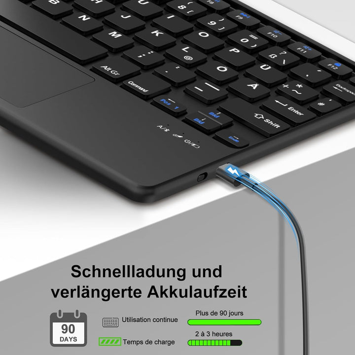 Trackpad Tastatur für Samsung Galaxy Tab S10 Lite AI Tablet 10.9" 2025/S10 FE, Kabellose Abnehmbarer