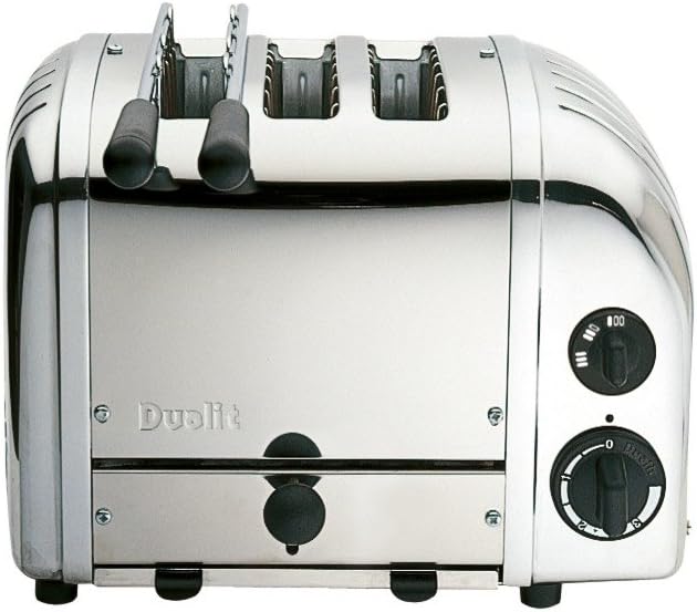 Dualit NEWGEN Toaster 2 Scheiben, Edelstahl, ProHeat®, Made in UK | poliertes Gehäuse, Retro-Design,