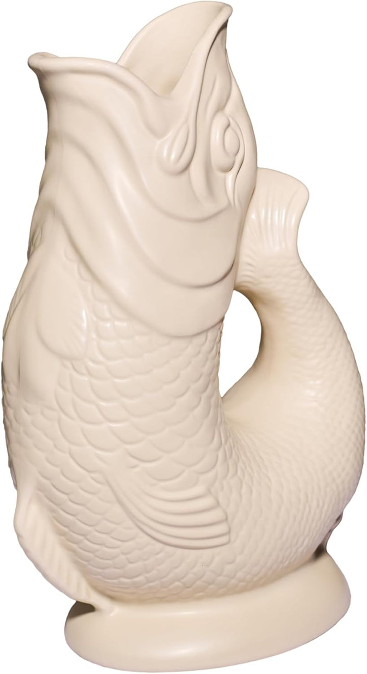 Karaffe XL Sand matt – 1,2 l – Original Gluggle Jug aus England – Wasserkrug mit Glucker-Geräusch –