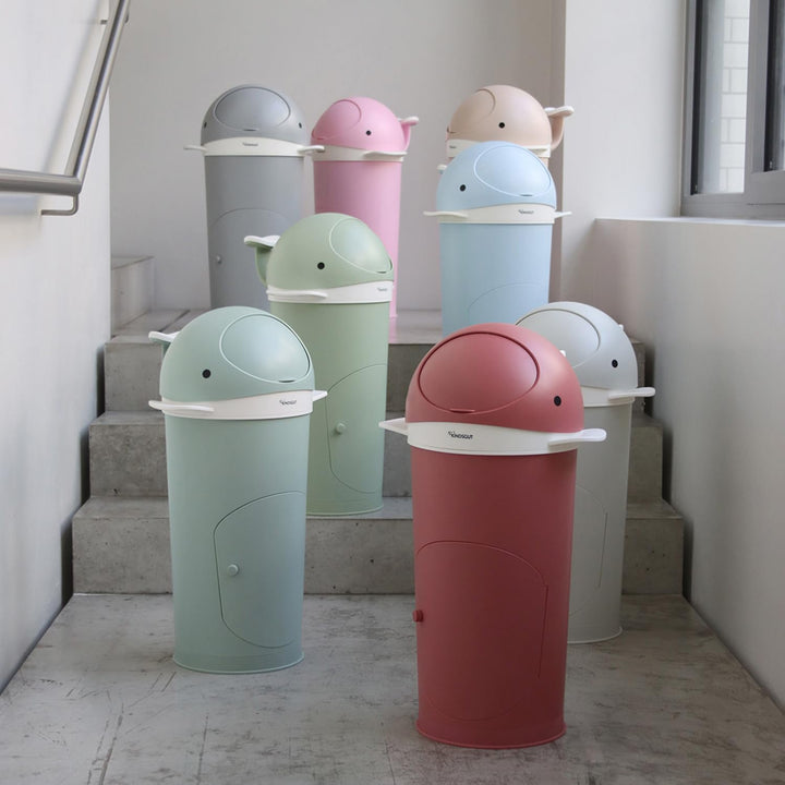 Kindsgut Windeleimer Wal hellblau inkl. Nachfüllfolie, geruchsdicht durch doppelte Geruchsklappe, le