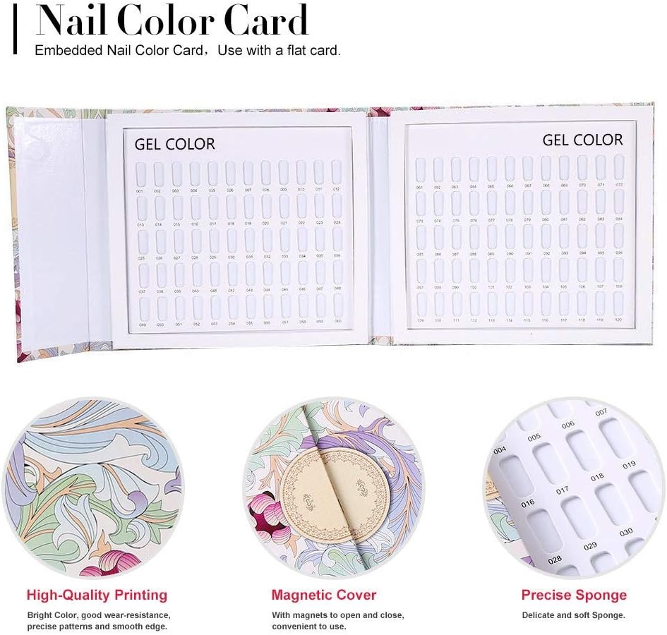 FILFEEL 120 Sticks Nailart Display Nagellack Farbkarte Platten Nagelgel Farbkarte Nagellack Display