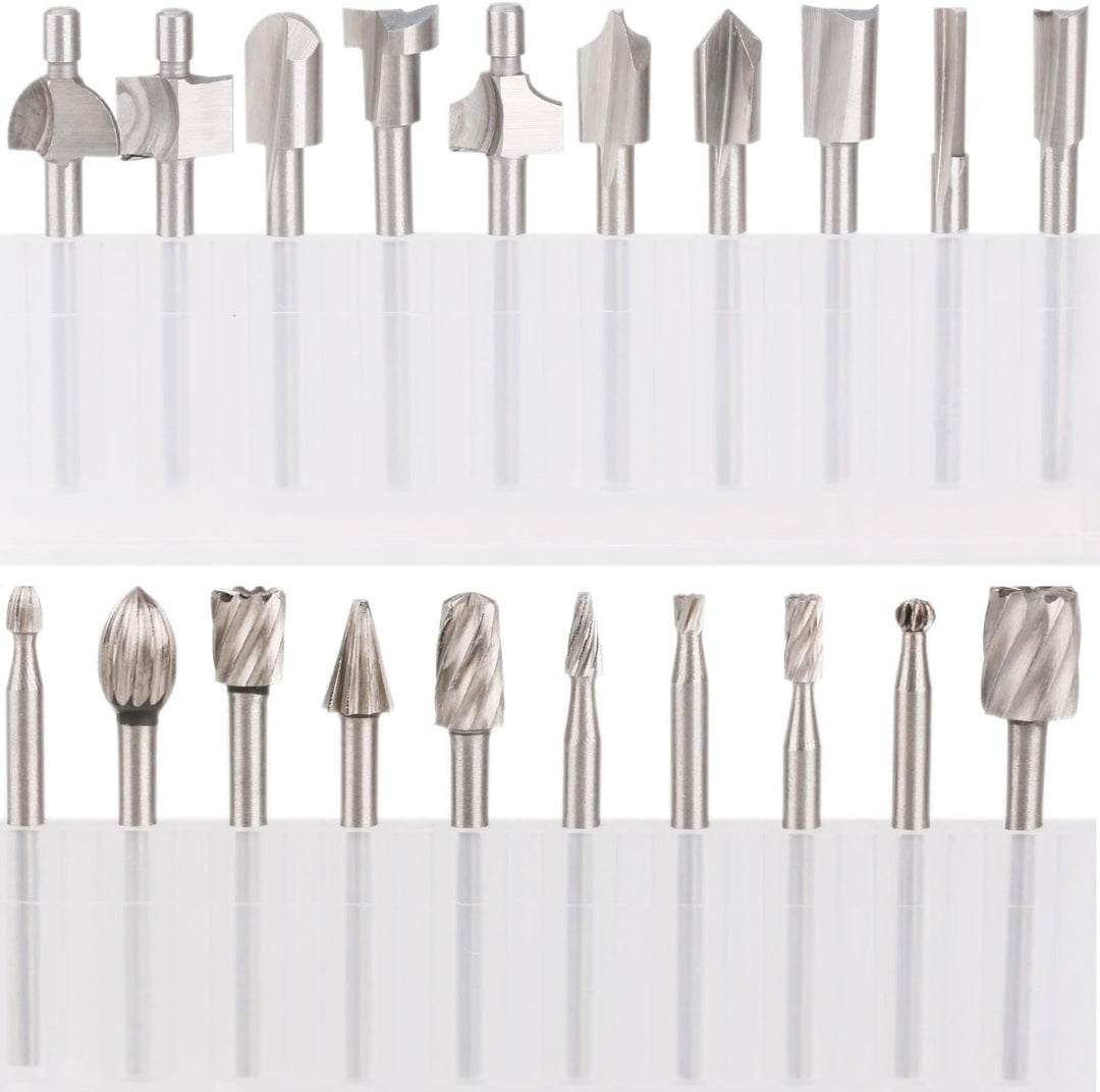 HSS Fräser Set, SPTA 20tlg Mehrzweck Fräser Set Stich Spitzen HSS Frässtifte Fur Dremel Multifunktio