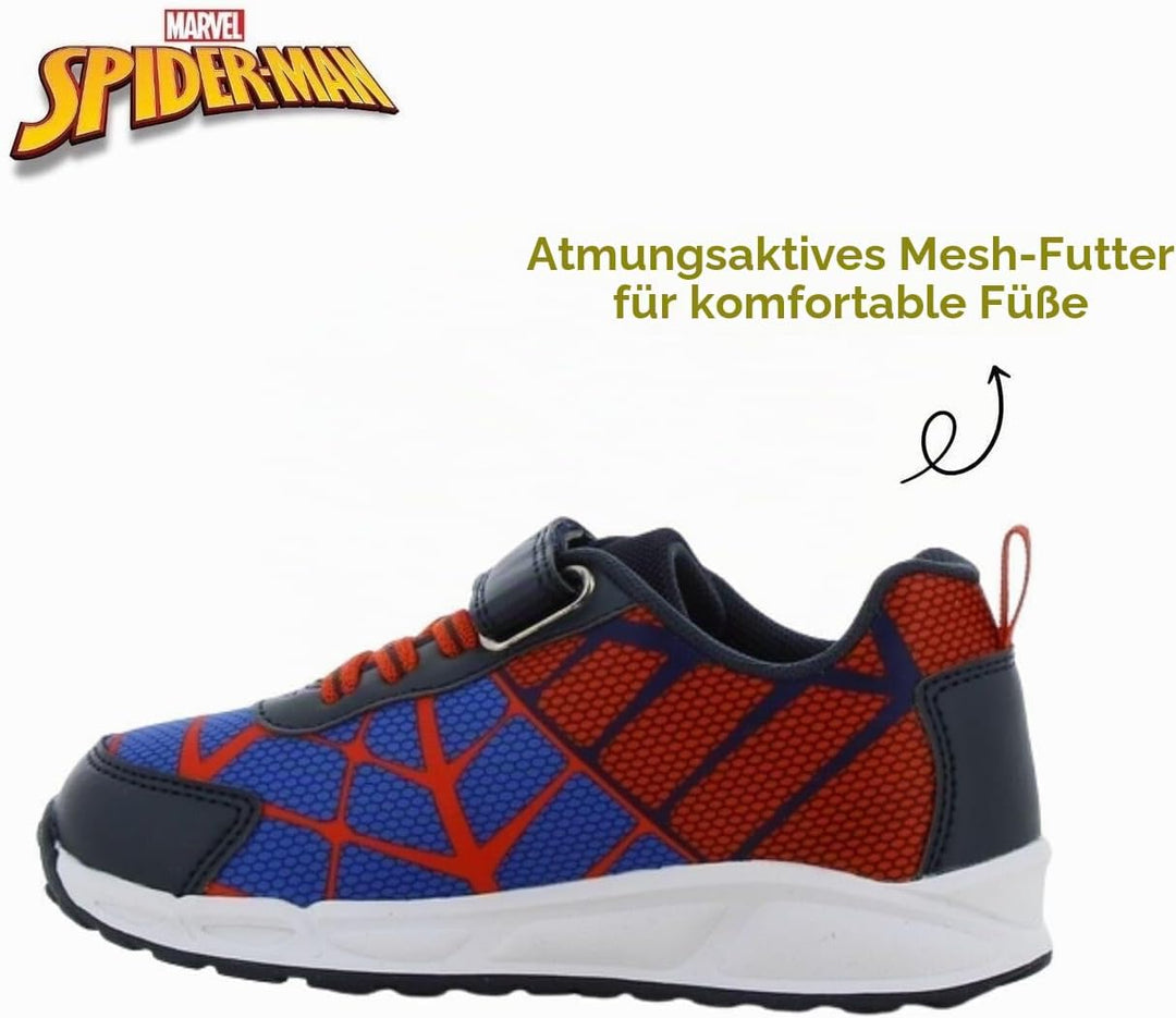 Leomil Spiderman Blinkschuhe Jungen Spiderman Schuhe Kinder, Ideal for Schule und Freizeit 26 EU Bla