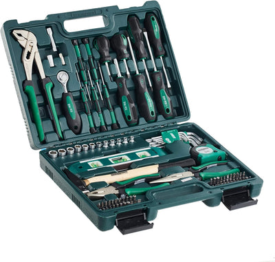 Brüder Mannesmann M29084 Werkzeugkoffer bestückt, 87-tlg & M 110-08 Gabelschlüsselsatz, 8-tlg, 6-22