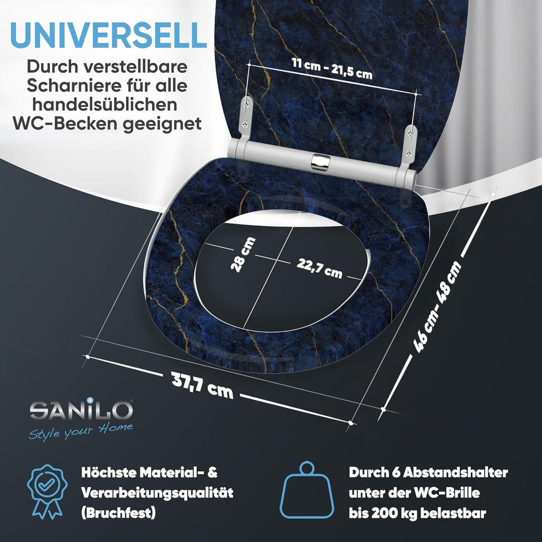 Sanilo WC Sitz mit Absenkautomatik, viele neue Toilettendeckel zur Auswahl, hochwertige Oberfläche,