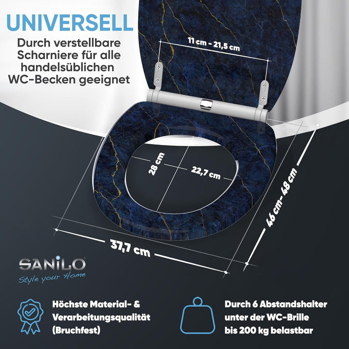 Sanilo WC Sitz mit Absenkautomatik, viele neue Toilettendeckel zur Auswahl, hochwertige Oberfläche,