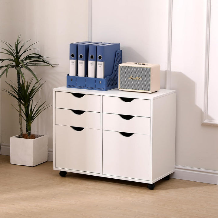 MMT Aufbewahrungsschrank, weiss, 4 Schubladen, Podest, 2 Schrank, mobiler Aktenschrank, Make-up-Aufb