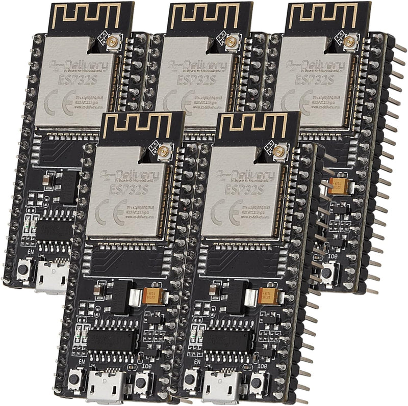 AZDelivery 5 x NodeMCU ESP32 S Kit Bluetooth Audio BLE MCU-Module Development Wifi Board mit 2,4-GHz